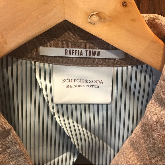 Scotch & Soda Beautiful Linen Caramel Coloured Jacket - Size Small 🇳🇱 - Picture 4 of 5